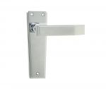 Polished Chrome "Deco" Door Handles without Keyhole (JV254PC)