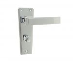 Polished Chrome "Deco" Bathroom Door Handles with T&R (JV255PC)