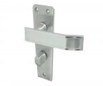 Satin Chrome "Deco" Bathroom Door Handles with T&R (JV255SC)