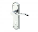 "Paris" Polished Chrome Finish Door Lever Handles with keyhole (JV280PC)