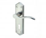 "Paris" Satin Chrome Finish Door Lever Handles with keyhole (JV280SC)