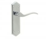 "Paris" Polished Chrome Finish Door Lever Handles without keyhole (JV281PC)