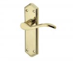 "Paris" Polished Brass Finish Door Lever Handles without keyhole (JV281PVD)