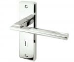 "Delta" Polished Chrome Finish Door Lever Handles with keyhole (JV3003PC)