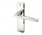 "Delta" Polished Chrome Finish Door Lever Handles without keyhole (JV3013PC)