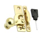 Ball End Claw Locking Sash Window Fitch Fastener in Polished Brass (PB2020L)